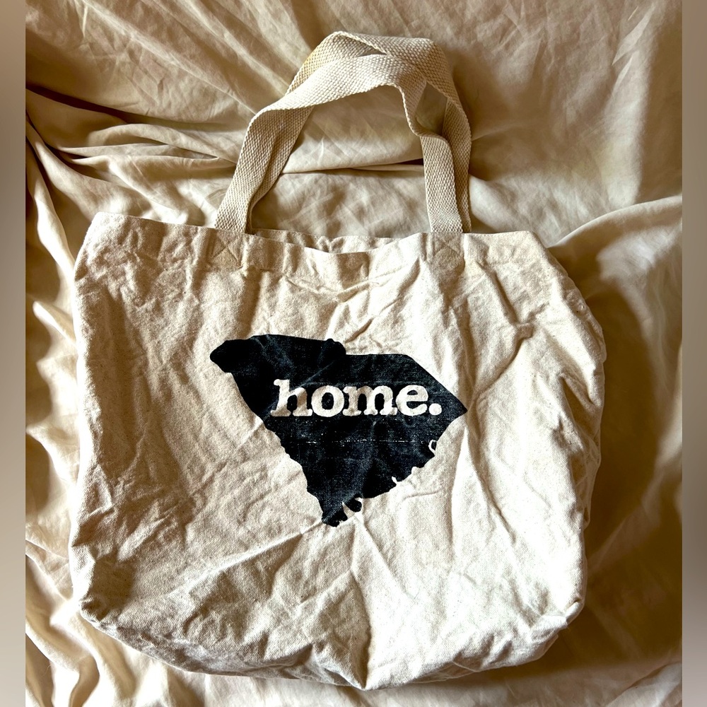 Canvas Tote Bag with Home Graphic